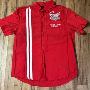 Genuine Harley Davidson American Legend Racing Button Down Red XL Y2K